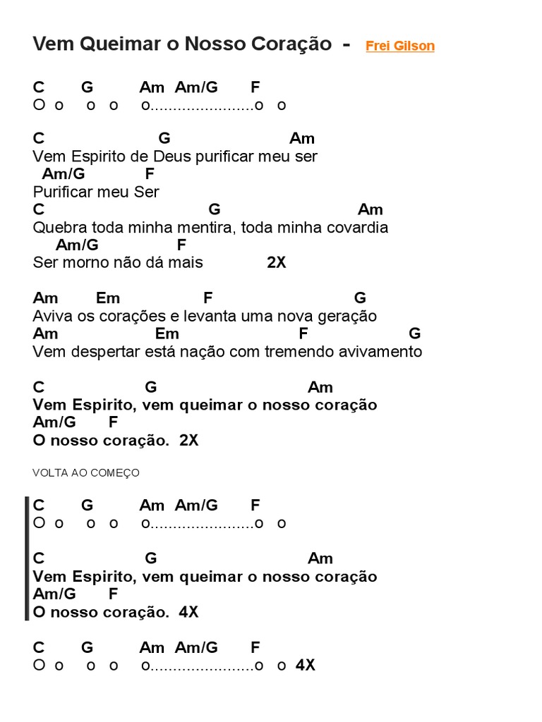 Vem Queimar o Nosso Coração - Frei Gilson | PDF
