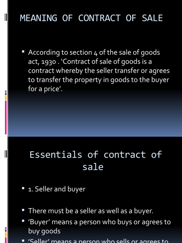 Sale of Goods Act PDF Breach Of Contract Implied Warranty