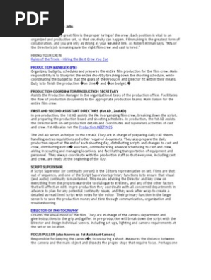 Film Crew and Movie Jobs