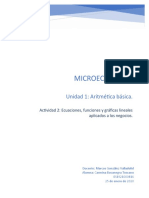 Microeconomía: Ecuaciones, funciones y gráficas lineales aplicados a los negocios