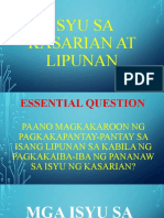 Isyu Sa Kasarian at Lipunan