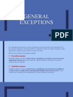 On General Exceptions