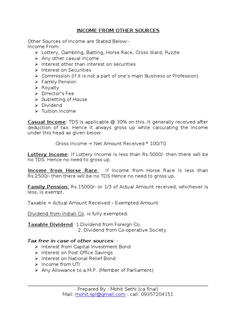 Taxation of Other Income Sources | PDF | Dividend | Payments
