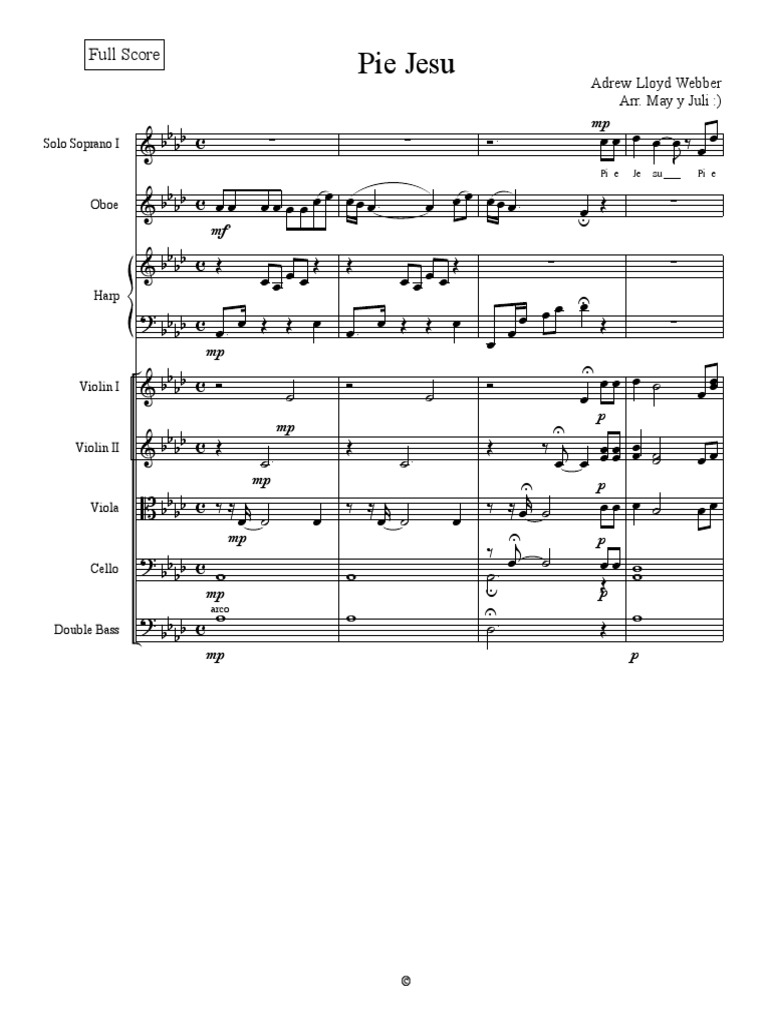 Pie Jesu ber Full Score PDF