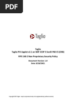 Taglio Taglio Piv Applet V2.1 On NXP Jcop 3 Secid P60 Cs (Osb) Fips 140-2 Non-Proprietary Security Policy