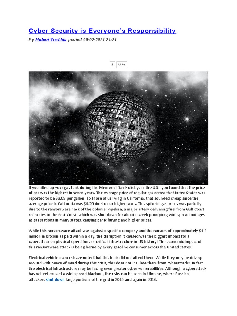 Cybersecurity: A Shared Responsibility | PDF | Cyberwarfare | Security