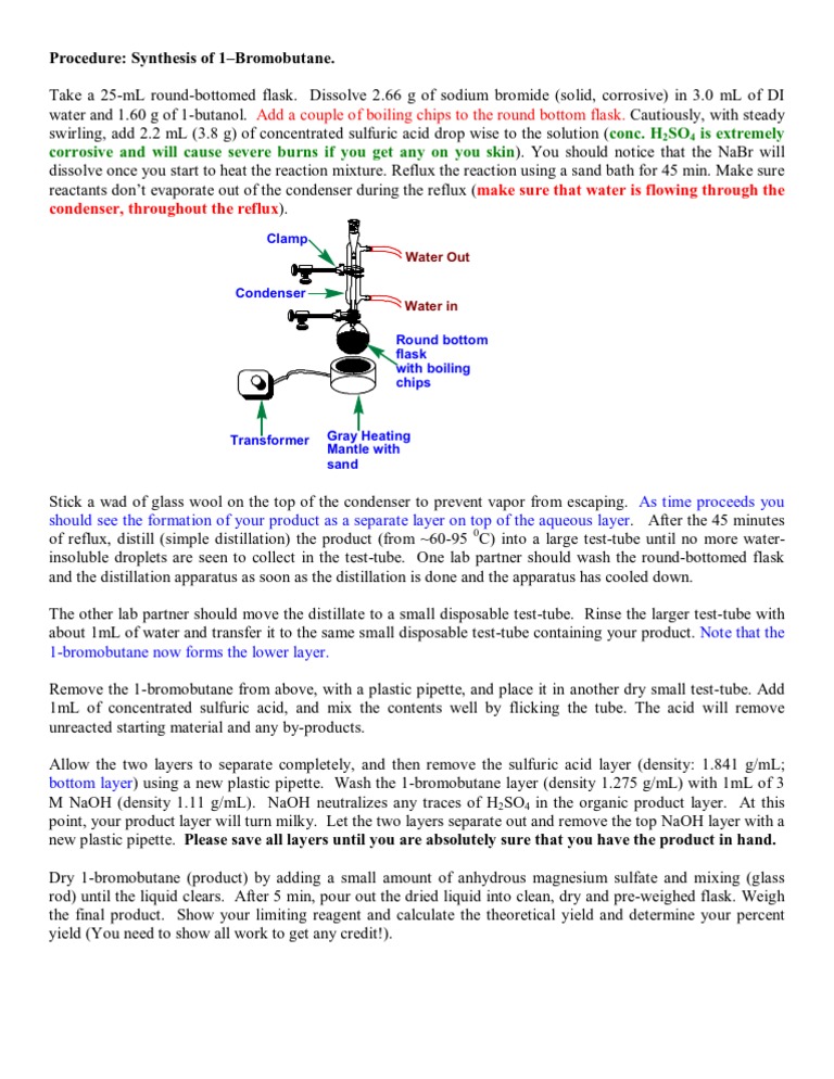 Experiment 13 synthesis of 1 bromobutane image