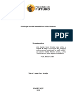 Resenha Crítica de Psicologia Social C. e Saúde