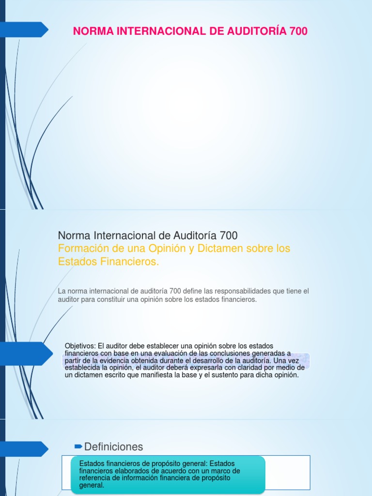 Normas Internacionales de Auditoría 700-720 | PDF | Contralor | Auditoría