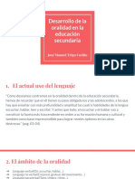 Desarrollo de La Oralidad en La Educación Secundaria