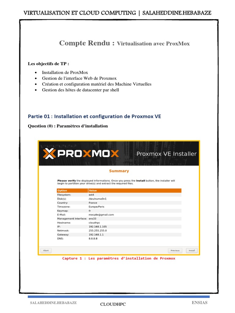 Installation et Gestion de ProxMox | PDF | Virtualisation | Machine ...