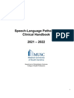 Speech-Language Pathology Clinical Handbook 2021 - 2022