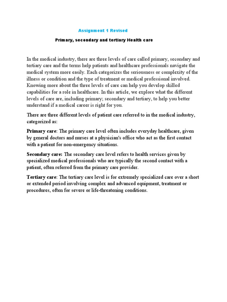 Assignment 1 Revised | PDF | Health Care | Emergency Department