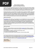 Data Protection Checklist: Research and Related Activities: What Is Personal Data?