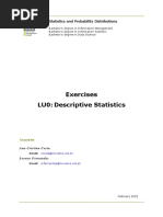 Exercises LU0: Descriptive Statistics: Statistics and Probability Distributions