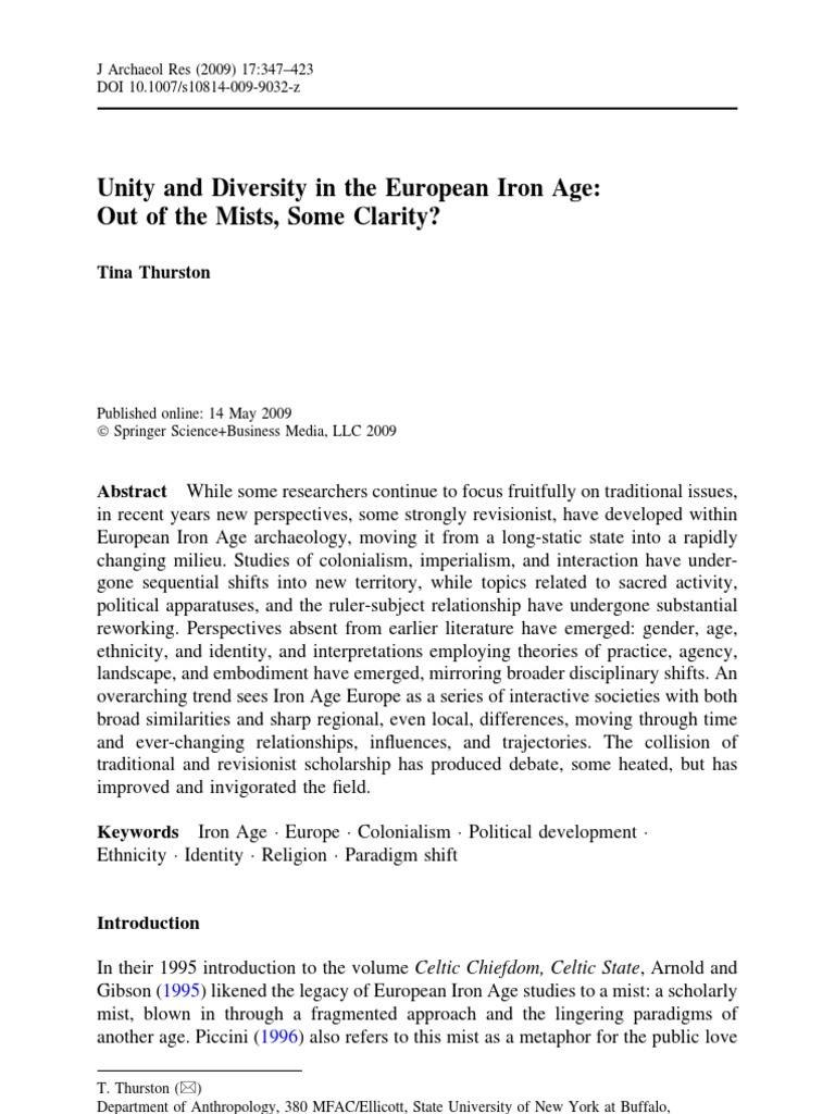 Thurston T, Unity and Diversity in The European Iron pic pic
