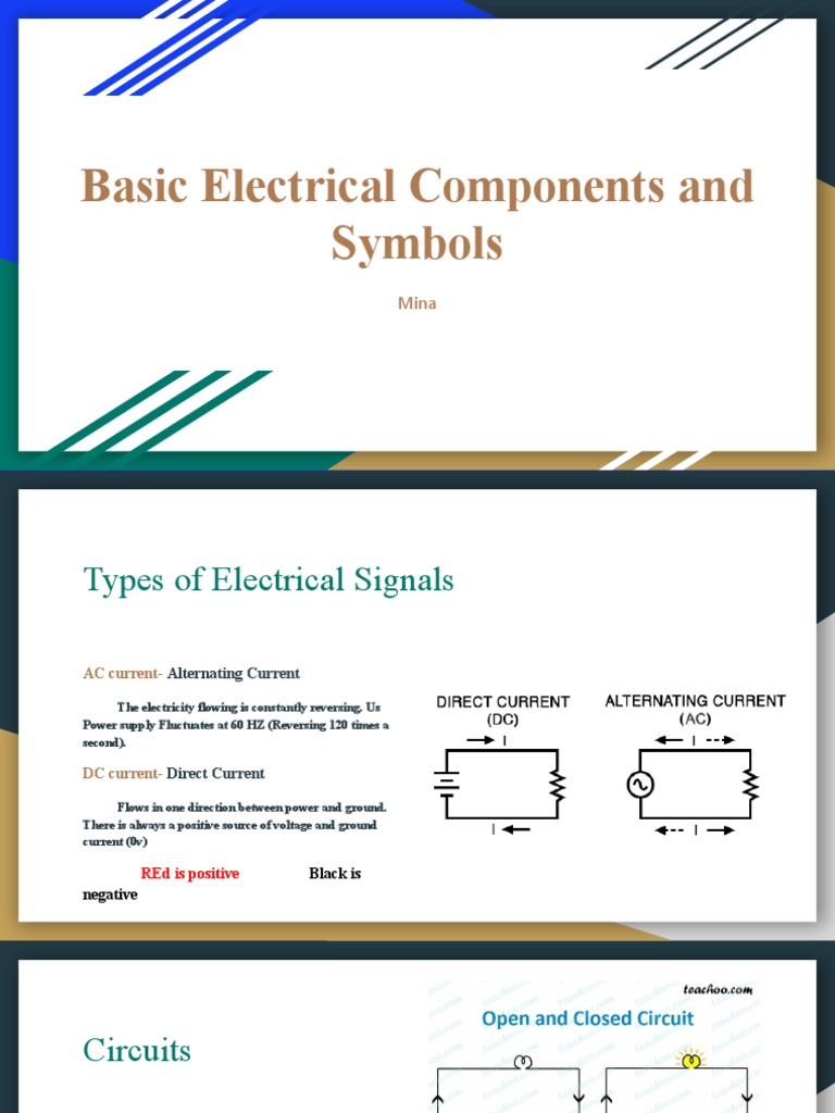 Basic Electrical Components and Symbols | PDF | Technology & Engineering
