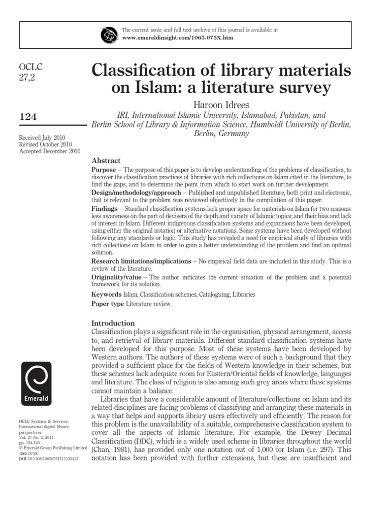 Classifying Islamic Library Materials | PDF | Hadith | Abrahamic Religions