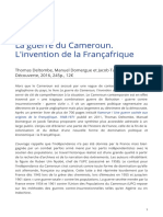 La Guerre Du Cameroun l Invention de La Francafrique