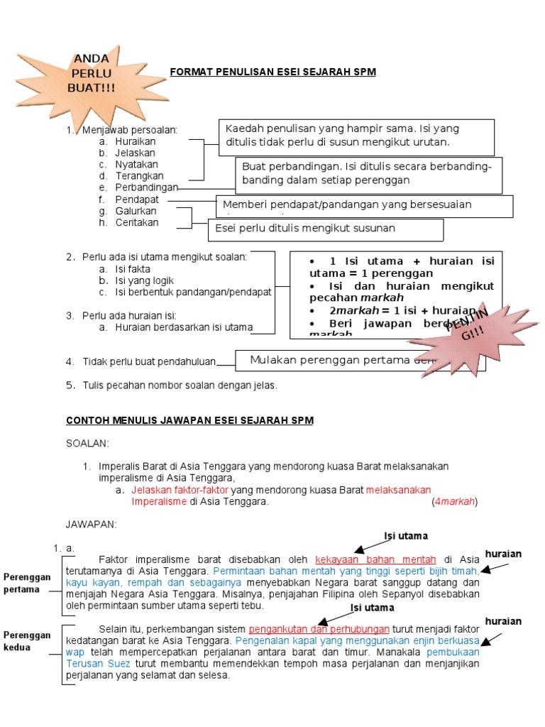 Format Penulisan Esei Sejarah Pdf