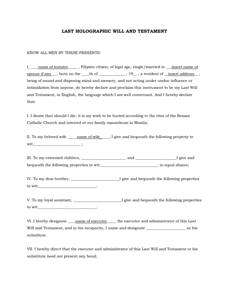 last holographic will | pdf