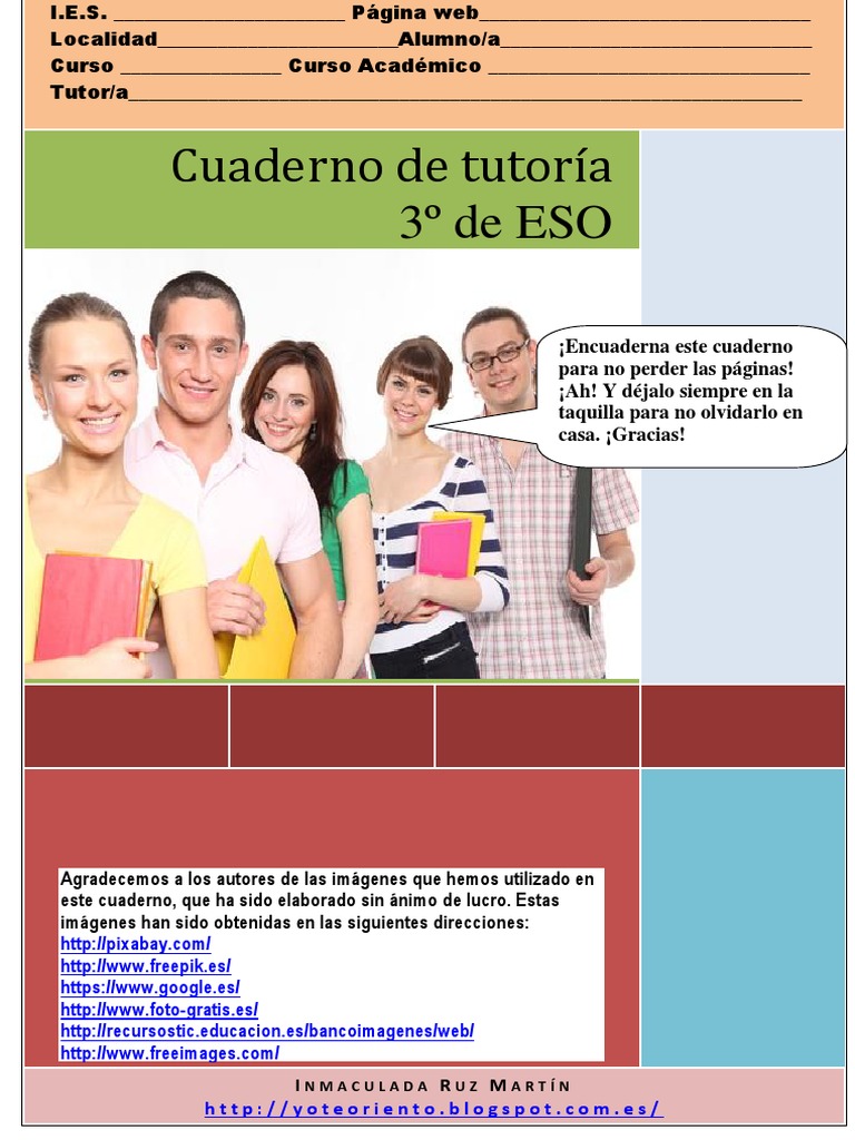 Cuaderno de Tutoria de 3o | Descargar gratis PDF | Aprendizaje | Evaluación