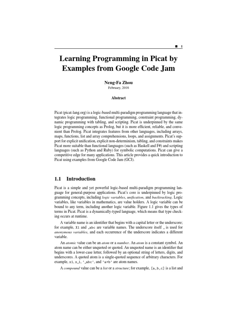 Google Code Jam PDF Control Flow Dynamic Programming