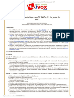 Bolivia - Decreto Supremo #24674, 21 de Junio de 1997