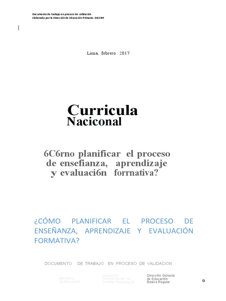 Cartilla de Planificación Curricular | PDF | Plan de estudios | Evaluación