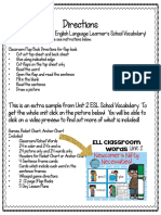 Directions: Have Fun Teaching Your English Language Learner's School Vocabulary!