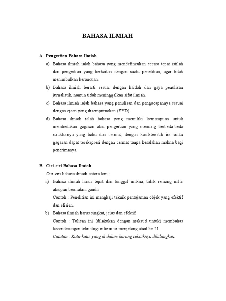Bahasa Ilmiah Pdf