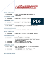 Cronograma de Actividades Por El Aniversario Del Distrito de Pampamarca