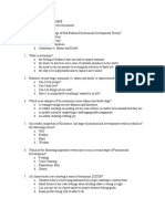 Erikson's Psychosocial Development Theory Multiple Choice and T/F Quiz