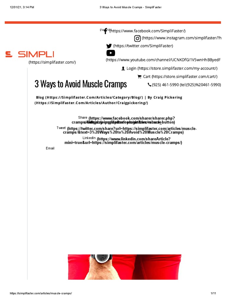 3 Ways To Avoid Muscle Cramps SimpliFaster PDF Strength Training Running