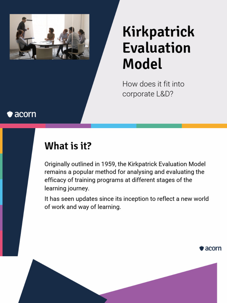 The Kirkpatrick Evaluation Model Pdf Learning Behavior