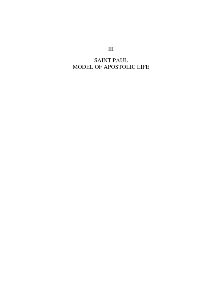 Saint Paul: Model of Apostolic Life | PDF | Paul The Apostle | Jesus