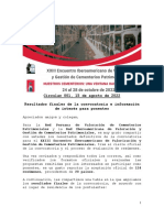 Circular 001 Resultados Convocatoria y Aceptación Resúmenes XXIII Encuentro Iberoamericano de Valoración y Gestión de Cementerios Patrimoniales