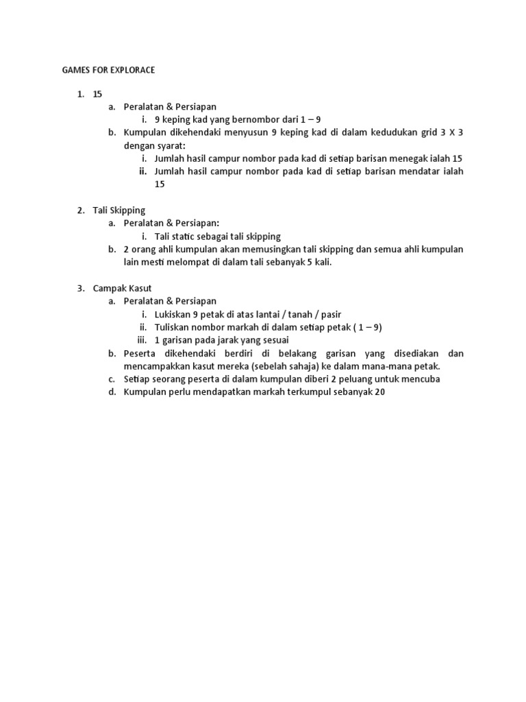 5 Games For Explorace | PDF