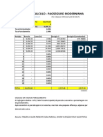 Memória de cálculo PagSeguro