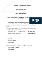 Medição de tensão e corrente em circuito misto