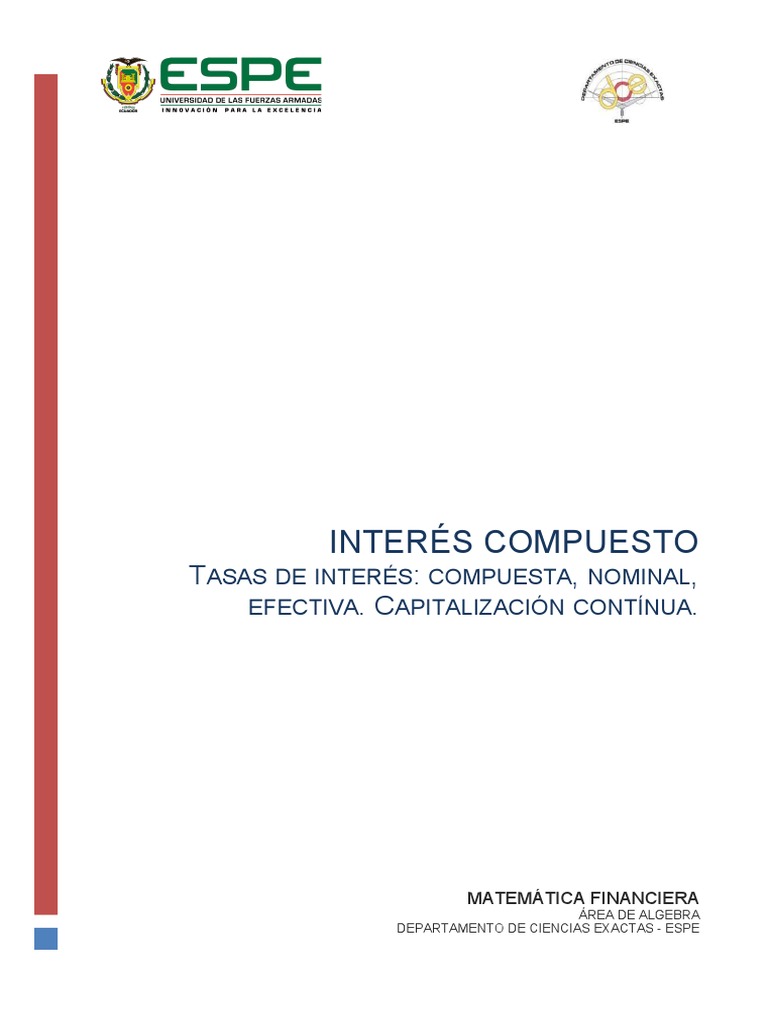 Tasa Nominal y Efectiva en Interés Compuesto | PDF | Interés | Interés ...