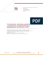 Rosales, Rodríguez, Romero (2020) Conocimiento, demanda cognitiva contextos en la evaluación de la alfabetización científica en PISA