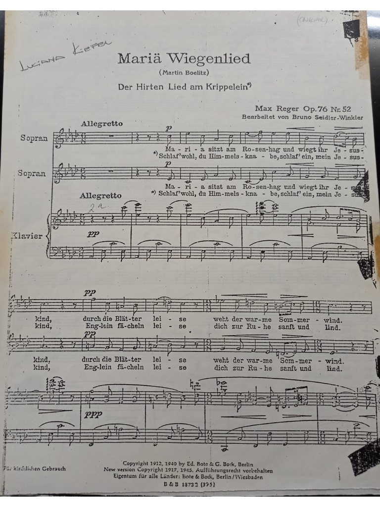 Mariä Wiegenlied PDF