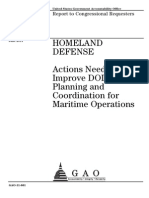 HOMELAND DEFENSE Actions Needed to Improve DOD Planning and Coordination for Maritime Operations