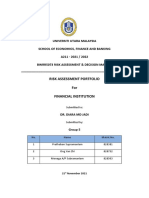 Universiti Utara Malaysia School of Economics, Finance and Banking A211 - 2021 / 2022 Bwrr5073 Risk Assessment & Decision Making