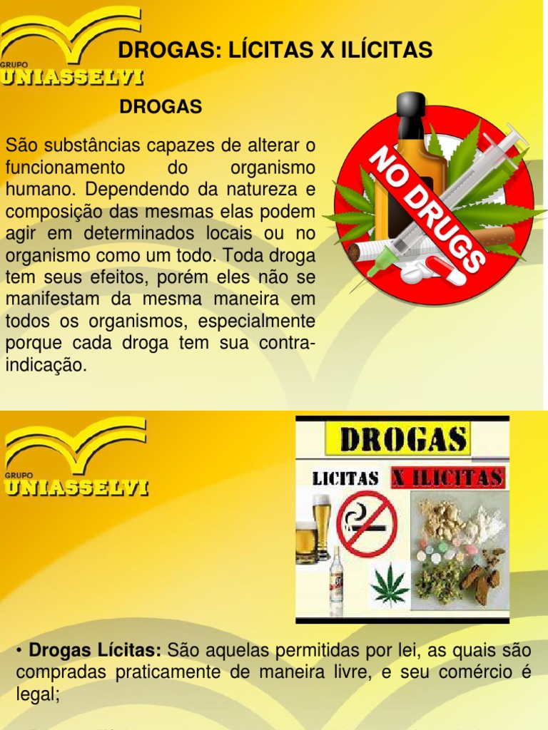 Drogas Lícitas e Ilícitas: Classificação e Efeitos | PDF | Drogas ...