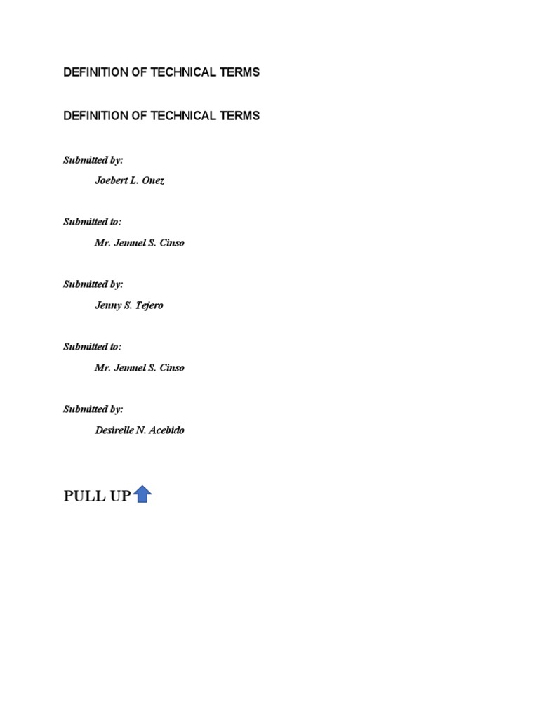 Definition of Technical Terms | PDF