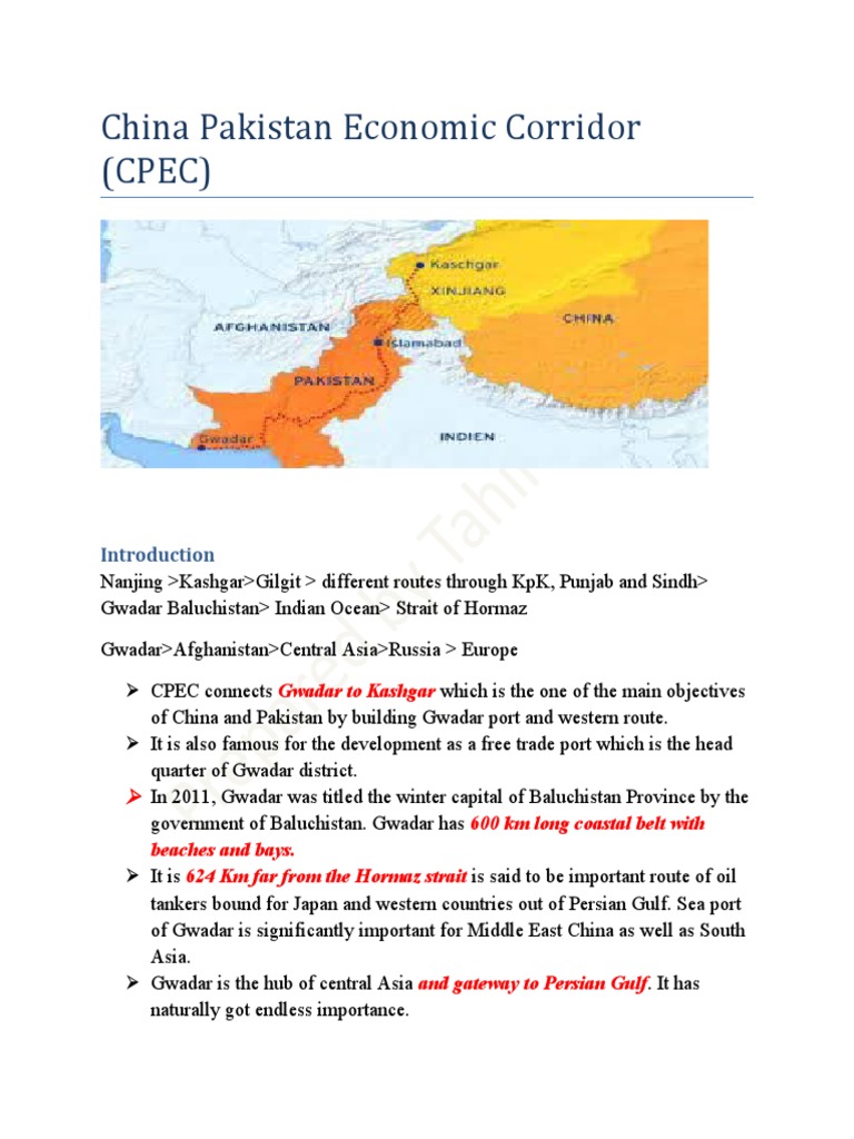 China Pakistan Economic Corridor Notes | PDF | Silk Road | Pakistan