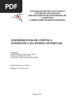 RELATÓRIO CINÉTICA E INIBIÇÃO ENZIMÁTICA DA ENZIMA INVERTASE - Turma 2