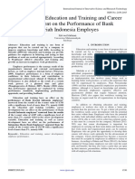 The Impact of Education and Training and Career Development On The Performance of Bank Syariah Indonesia Employes